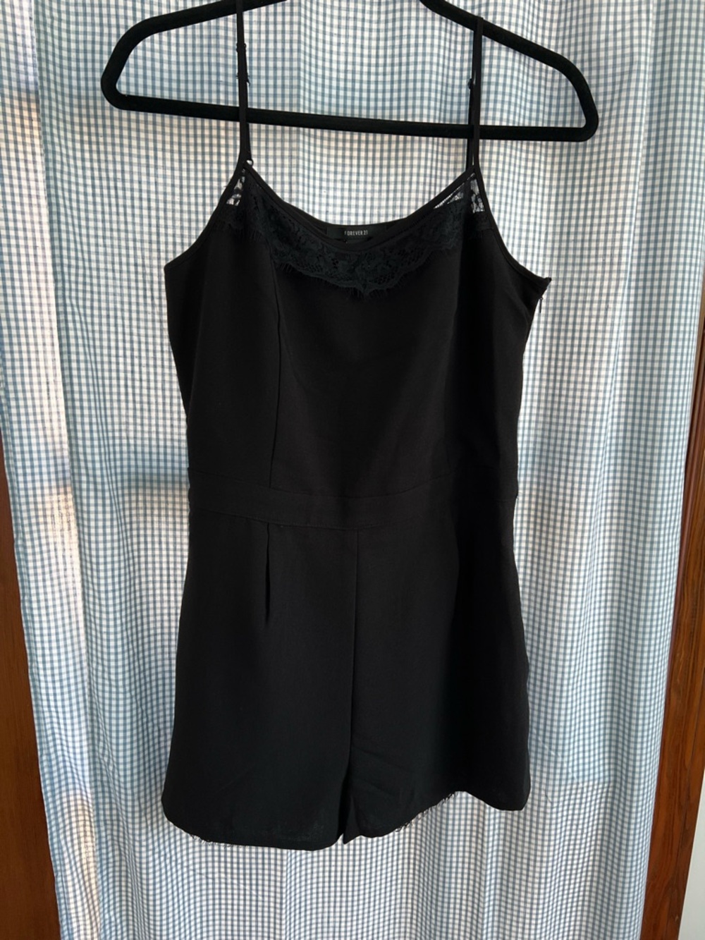 Forever 21 Black Lace Trim Romper